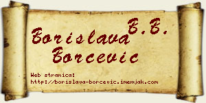Borislava Borčević vizit kartica